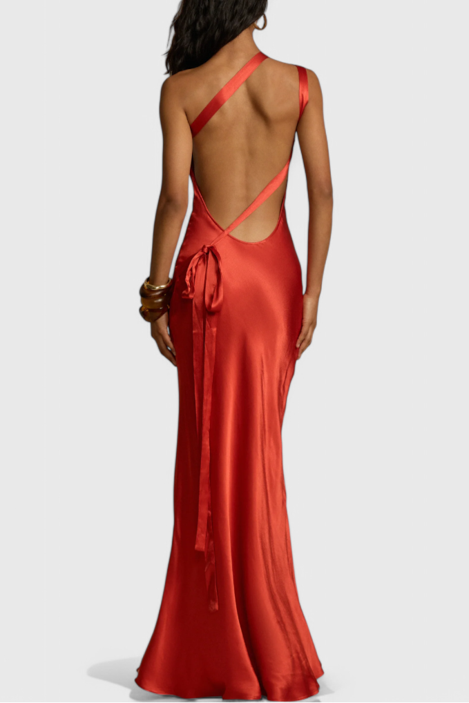 Vestido Maxi Brillante Lucra Con Espalda Descubierta
