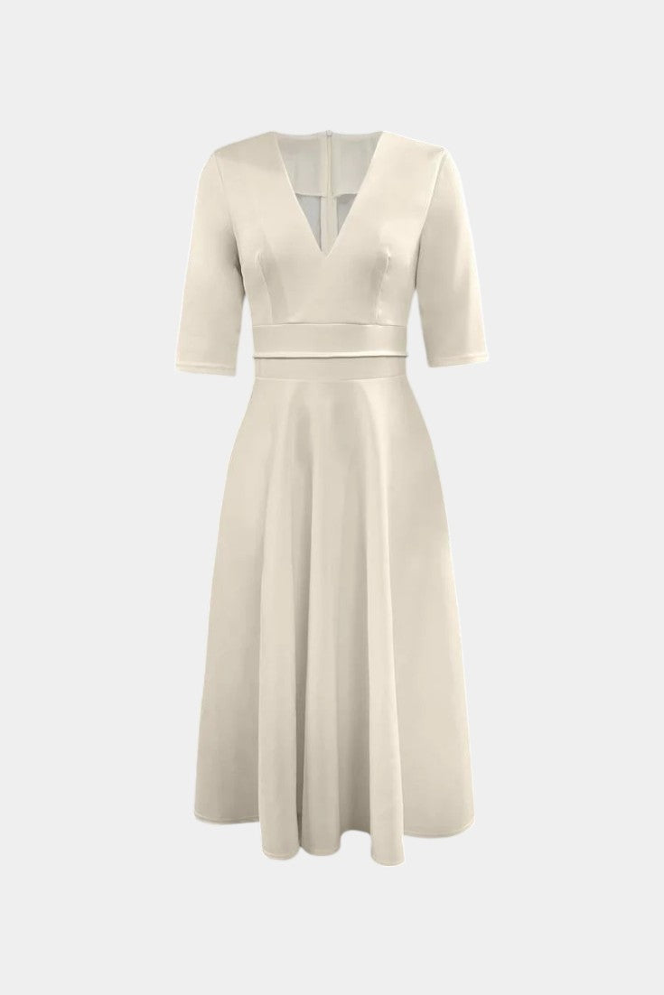 Vestido Midi A Line Nylah Encanto Vintage Tejido Suave