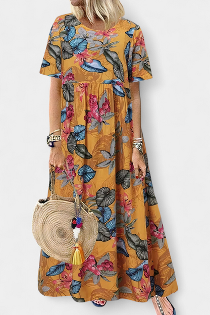 Kareela Vestido Largo Floral Estampado Vibrante Y Chic