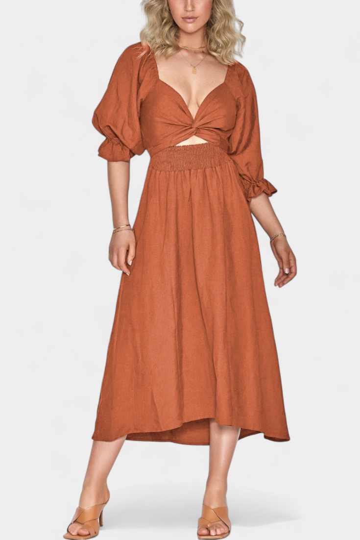 Vestido Petra Divertido Dos Niveles Cuerpo Fruncido