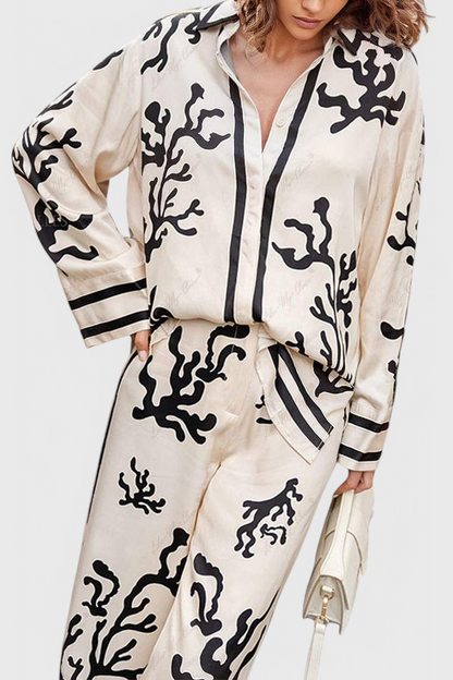 Conjunto Nazaret Pierna Ancha Estampado Artístico Exclusivo