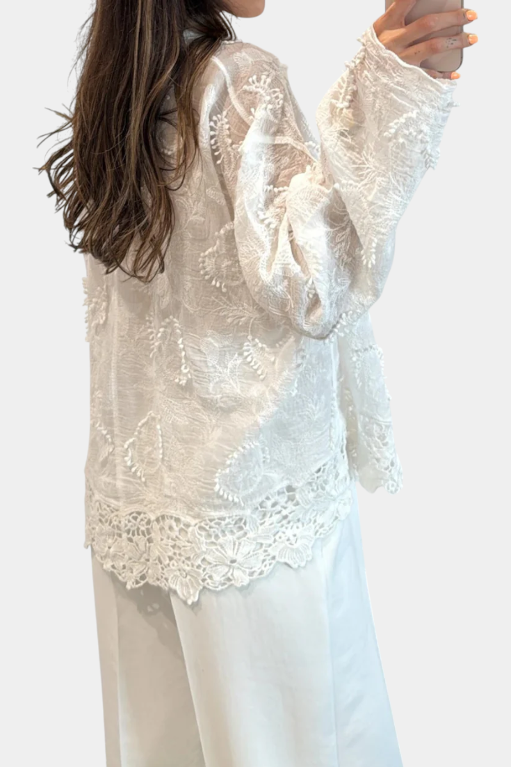 Blusa Iris Wild Bordado Encaje Con Toque Bohemio Exclusiva