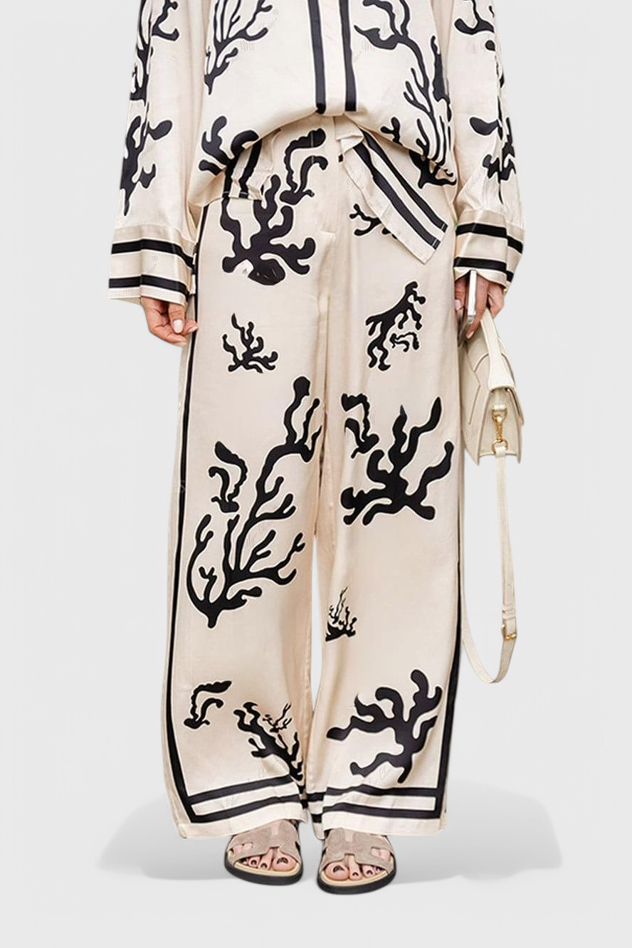 Conjunto Nazaret Pierna Ancha Estampado Artístico Exclusivo