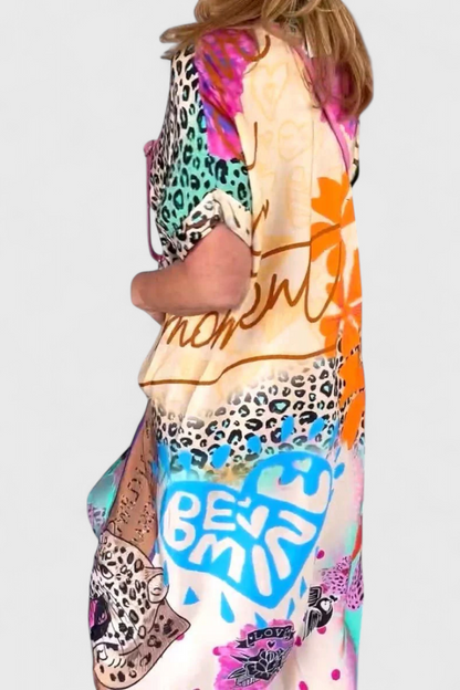 Gala Vestido Boho Leopardo Con Escote En V Chic Exclusivo