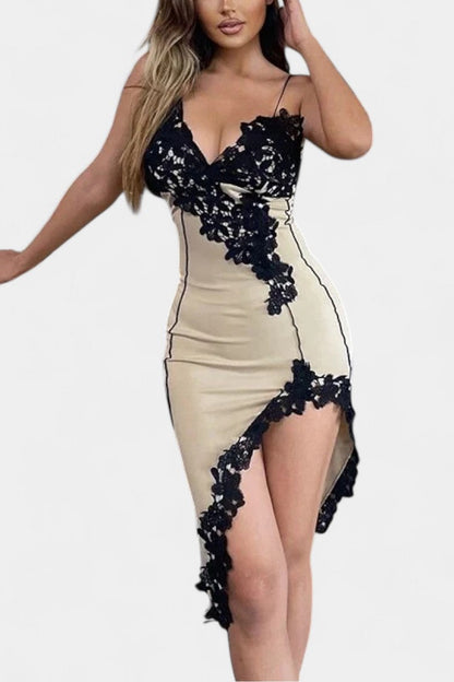 Vestido Midi Diana Con Encaje Asimétrico Edición Limitada