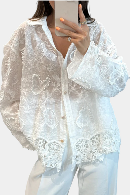 Blusa Iris Wild Bordado Encaje Con Toque Bohemio Exclusiva