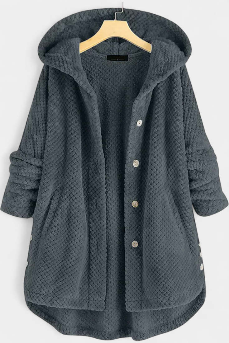 Abrigo Taia De Pana Con Capucha Y Estilo Exclusivo Chic
