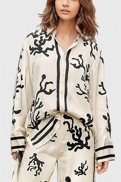 Conjunto Nazaret Pierna Ancha Estampado Artístico Exclusivo
