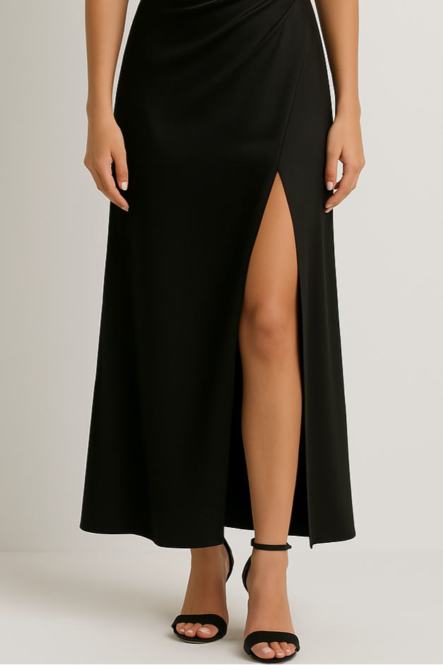 Vestido Seda Elina Brilla Con Escote En V Espagueti