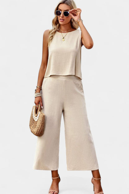 Conjunto Boho Top Shorts de Lino Algodón Fresco Exclusivo