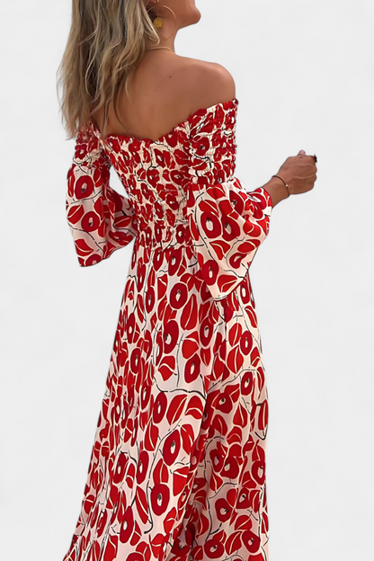 Vestido Floral Edición Limitada Coqueto Escote Off Shoulder