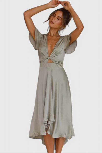 Vestido Franzi Elegante Con Escote En V Vintage Divertido