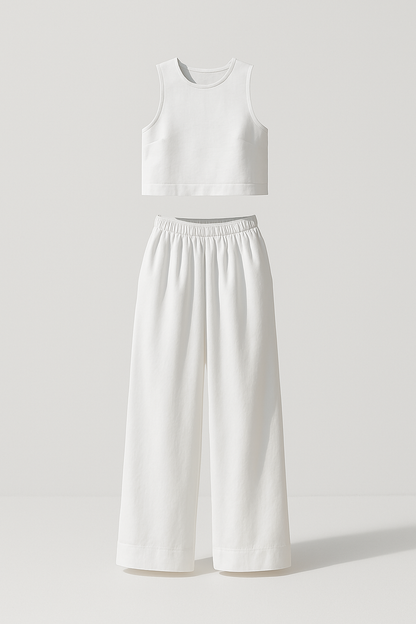 Conjunto Minimalista Algodón Y Lino Divertido Y Chic