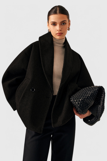 Abrigo Tweed Oversized con Algodón Poliéster Muy Chic
