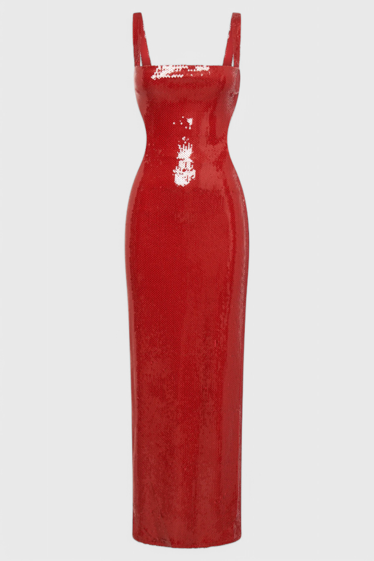 Vestido Ariana Maxi Bodycon Seda Con Brillos Exclusiva