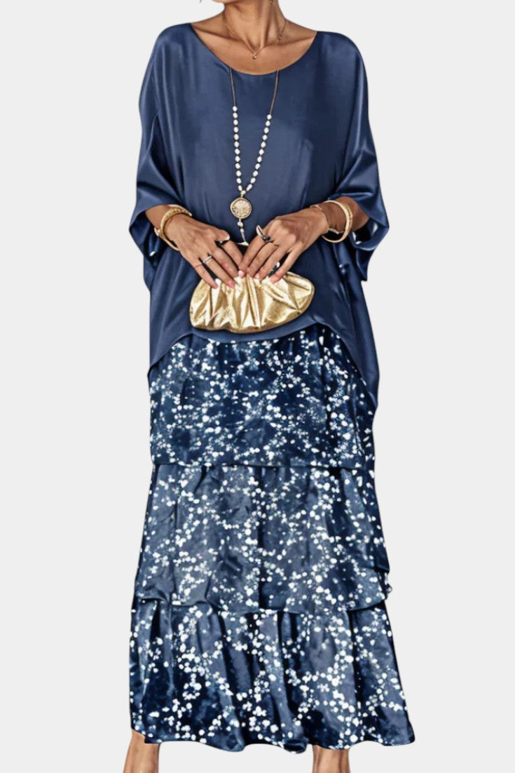 Vestido Maxi Batwing Estampado Caroline Con Flujo Bohemio