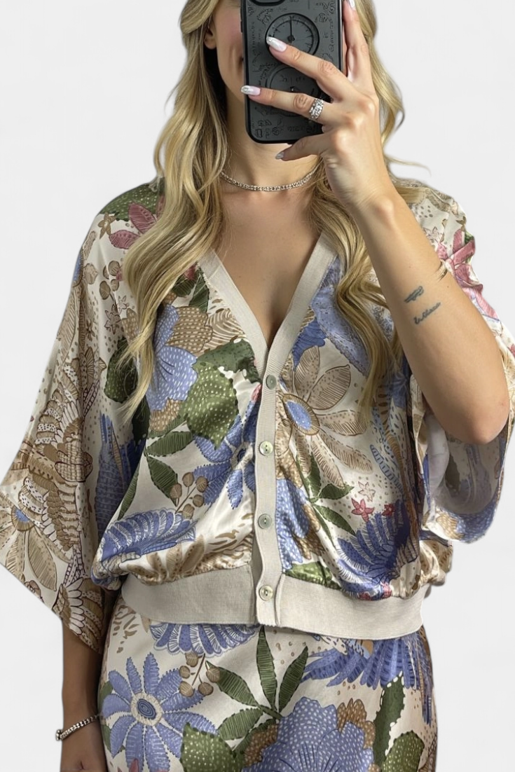 Conjunto Blusa y Falda Cola de Pez Floral Exclusivo