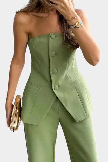 Conjunto Ekaterina Top Tubo Y Pantalón Minimalista Atrevido