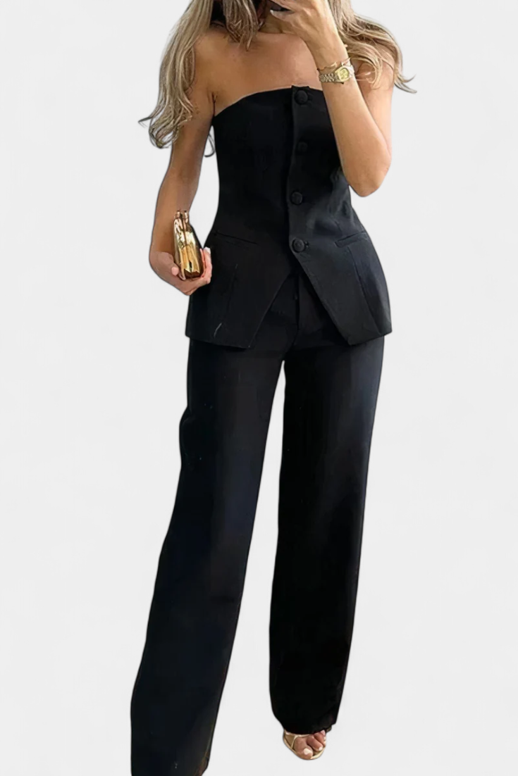 Conjunto Ekaterina Top Tubo Y Pantalón Minimalista Atrevido