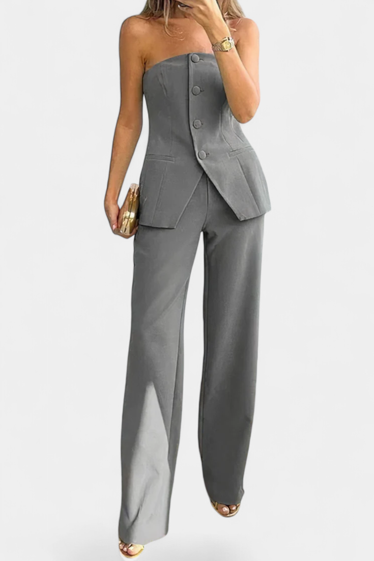 Conjunto Ekaterina Top Tubo Y Pantalón Minimalista Atrevido
