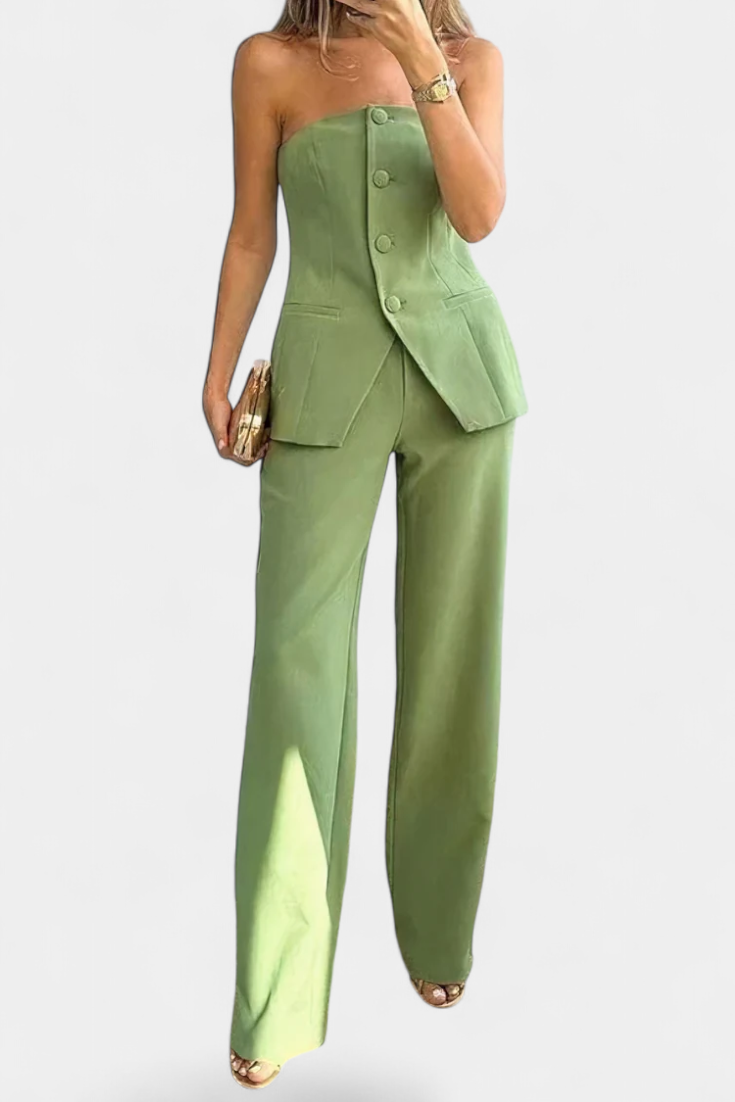 Conjunto Ekaterina Top Tubo Y Pantalón Minimalista Atrevido