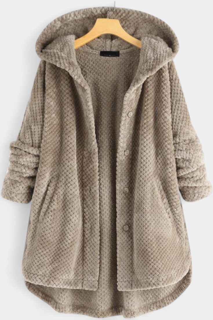 Abrigo Taia De Pana Con Capucha Y Estilo Exclusivo Chic