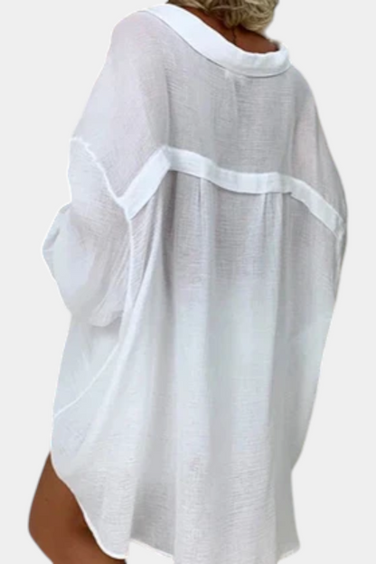 Camisa Oversized Melis Algodón Ligero Estilo Playa Chic
