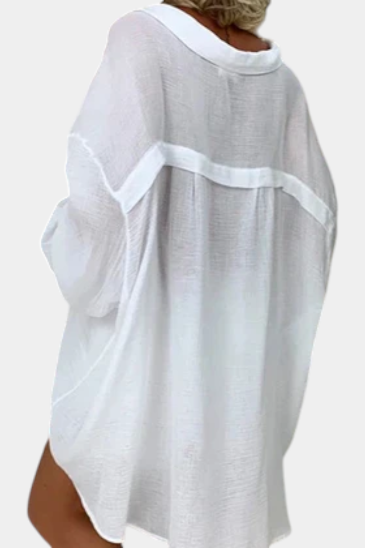 Camisa Oversized Melis Algodón Ligero Estilo Playa Chic