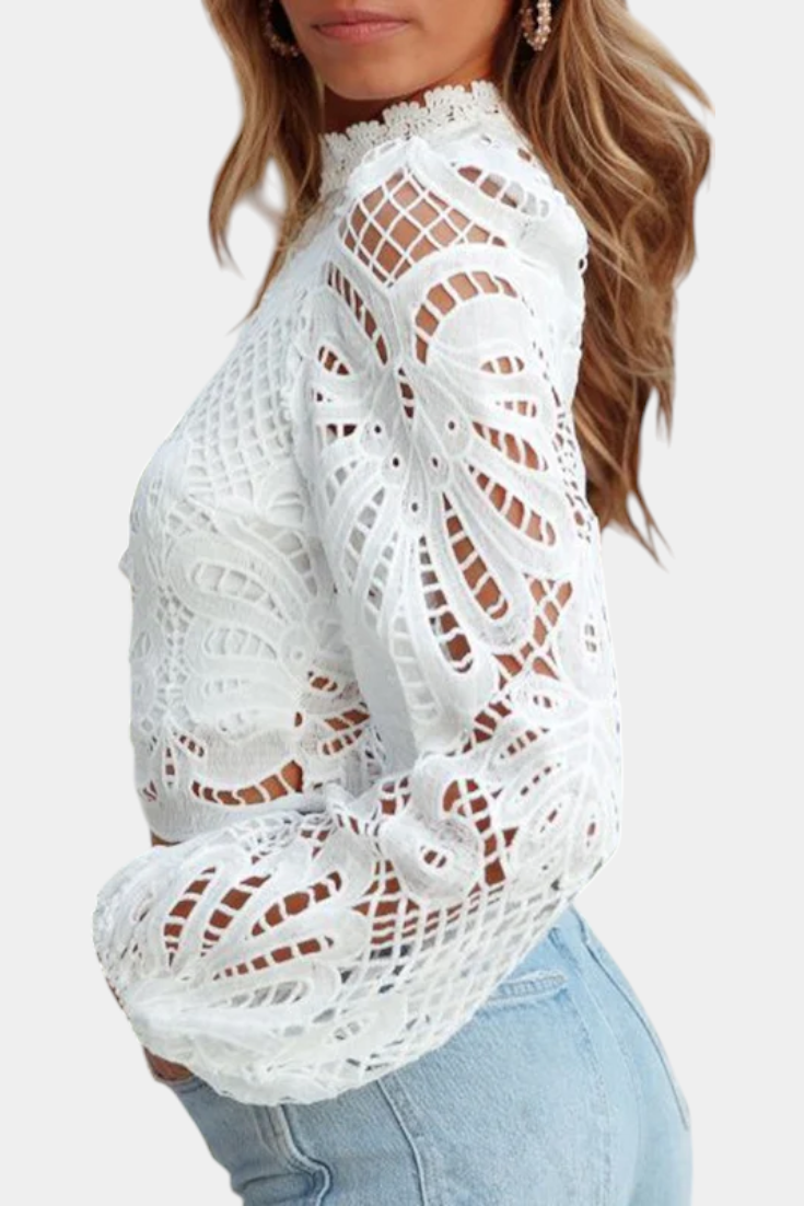 Blusa Encaje Cropped Solsticea Colección Exclusiva Coqueta