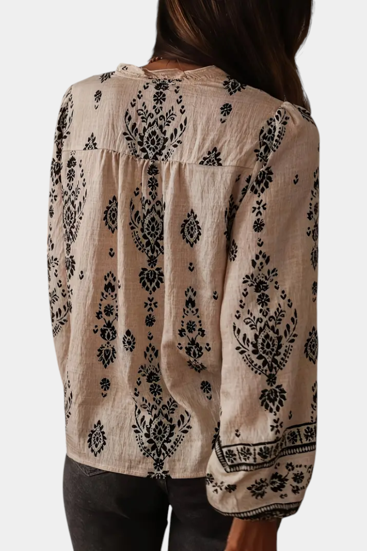 Blusa Wild Sage Poliéster Reciclado Impresiones Intrincadas