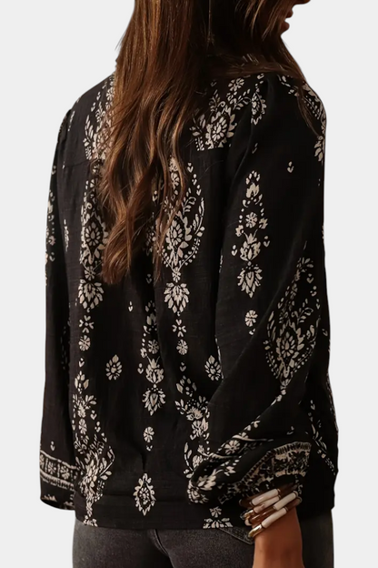 Blusa Wild Sage Poliéster Reciclado Impresiones Intrincadas