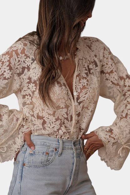 Blusa Calista Encaje Floral Bohemia Edición Limitada
