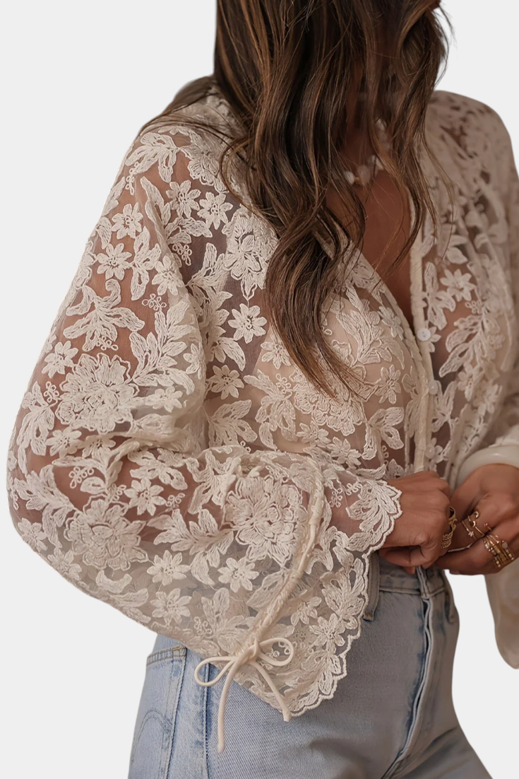 Blusa Calista Encaje Floral Bohemia Edición Limitada