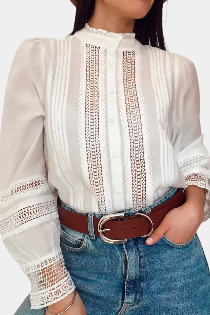 Vicenza Blusa de Encaje Orgánico Transpirable y Chic