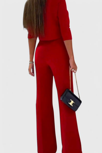 Conjunto Pantalón Y Top Algodón Poliéster Suave Chic