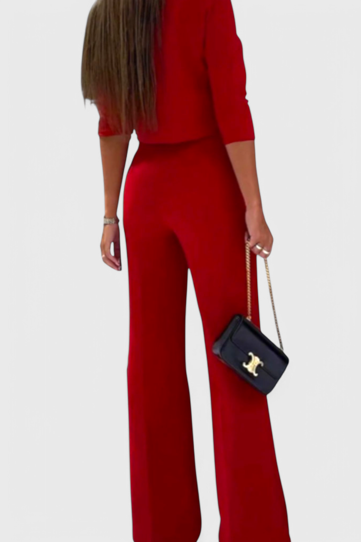Conjunto Pantalón Y Top Algodón Poliéster Suave Chic