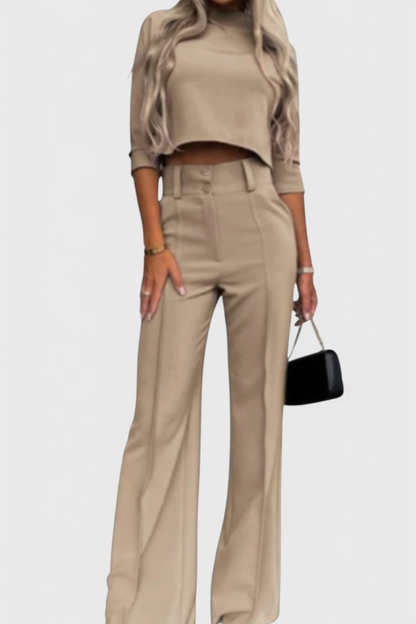 Conjunto Pantalón Y Top Algodón Poliéster Suave Chic