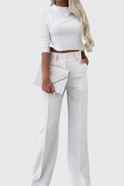 Conjunto Pantalón Y Top Algodón Poliéster Suave Chic
