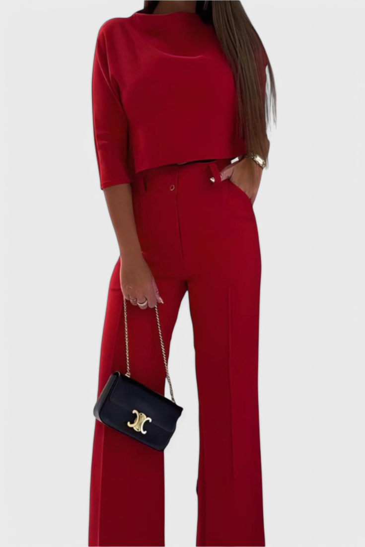 Conjunto Pantalón Y Top Algodón Poliéster Suave Chic