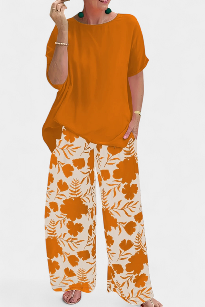 Conjunto Floral Aivy Dos Piezas Confort Toque Relajado