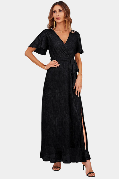 Vestido Maxi Envolvente Esperanza Con Lazo Cintura Chic