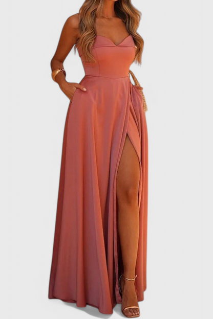 Vestido Maxi Liliane Ajustado Con Tirantes Espagueti Chic