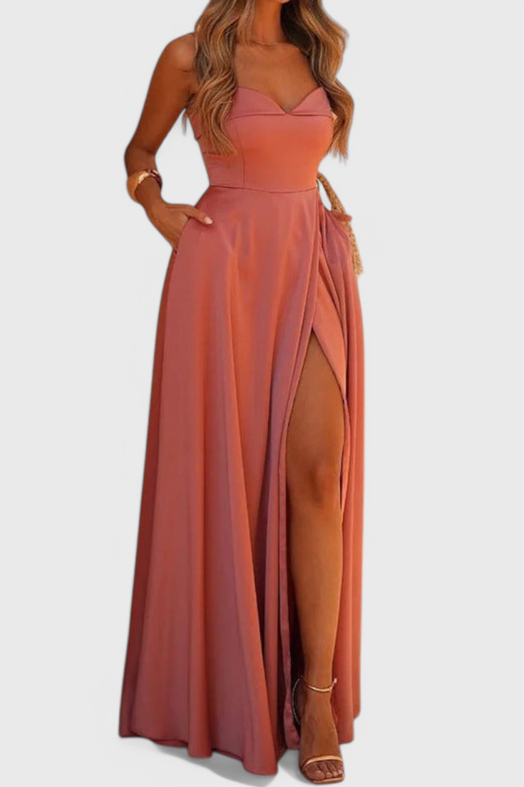 Vestido Maxi Liliane Ajustado Con Tirantes Espagueti Chic