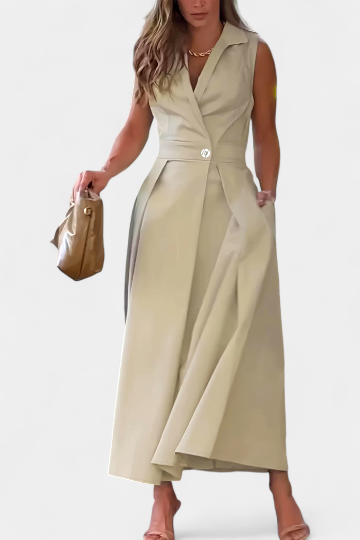 Vestido Blazer Sin Mangas Beverly Midi Chic Versátil