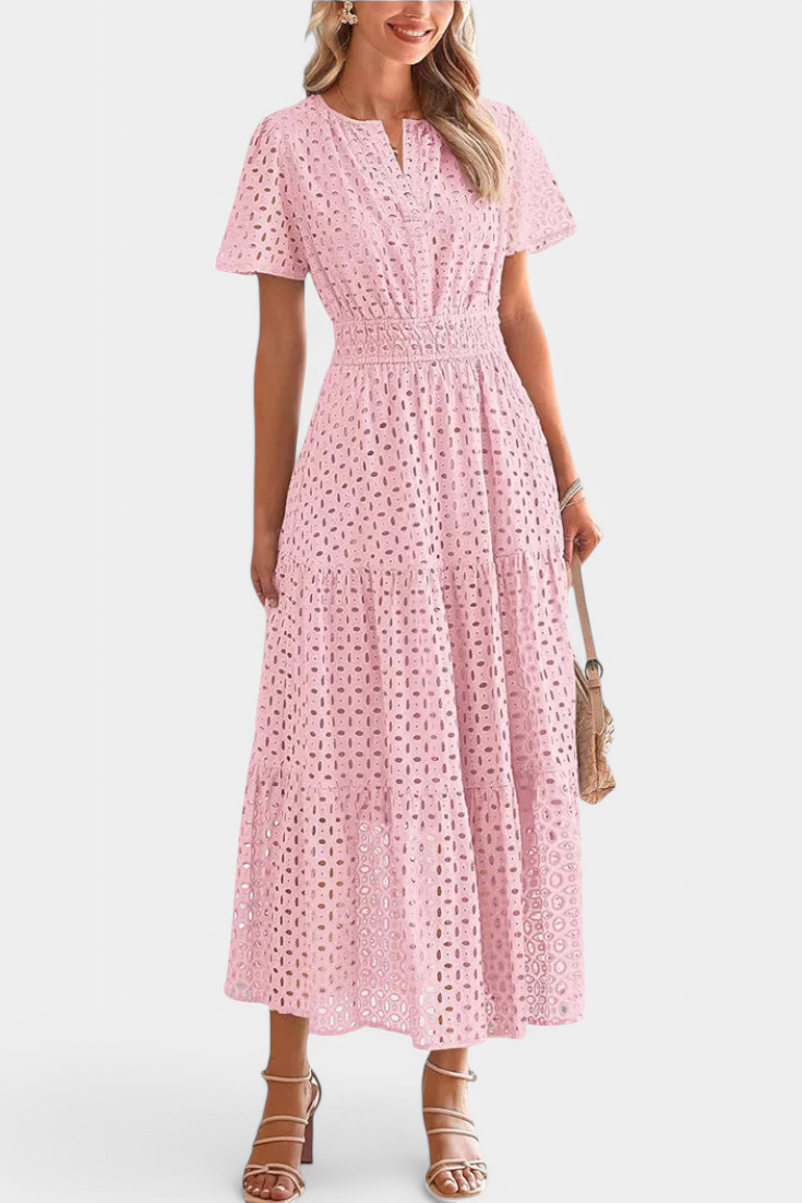 Vestido Maxi Imani Encaje Bordado Artesanal Exclusivo