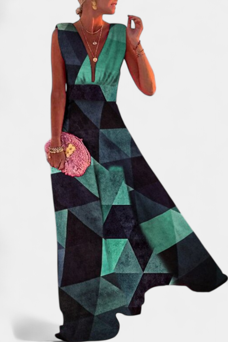 Vestido Salma A Línea Minimalista Con Escote En V Chic