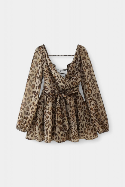 Coqueta Vestido Mini Skylar Con Escote V Y Mangas Vaporosas
