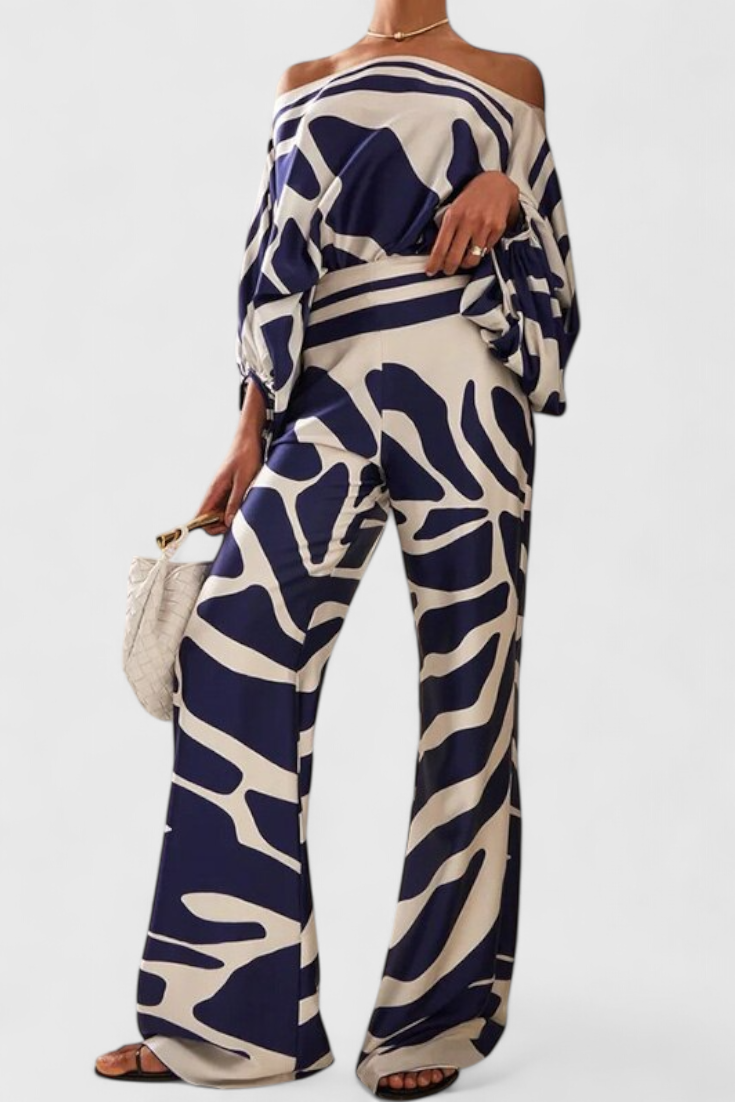 Conjunto Sybella Hombros Descubiertos Estampado Chispeante