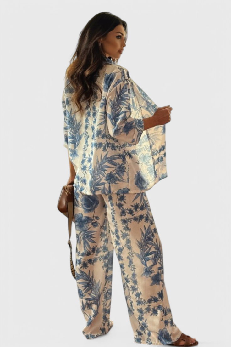 Conjunto Odile Algodón Suave Manga Tres Cuartos Bolsillos