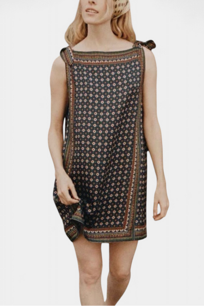 Vestido Mini Montmartre Foulard Seda Simulada Brilla